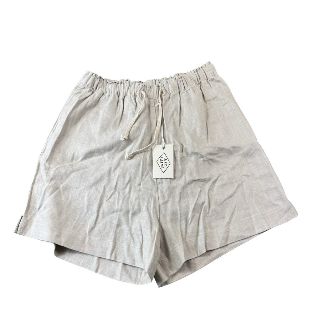 Alex Crane Brown Pure Linen Drawstring Short Size Mens Large USA NWT